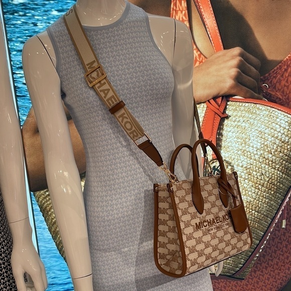 Michael Kors Mirella Small Logo Jacquard Crossbody Bag - Picture 10 of 10